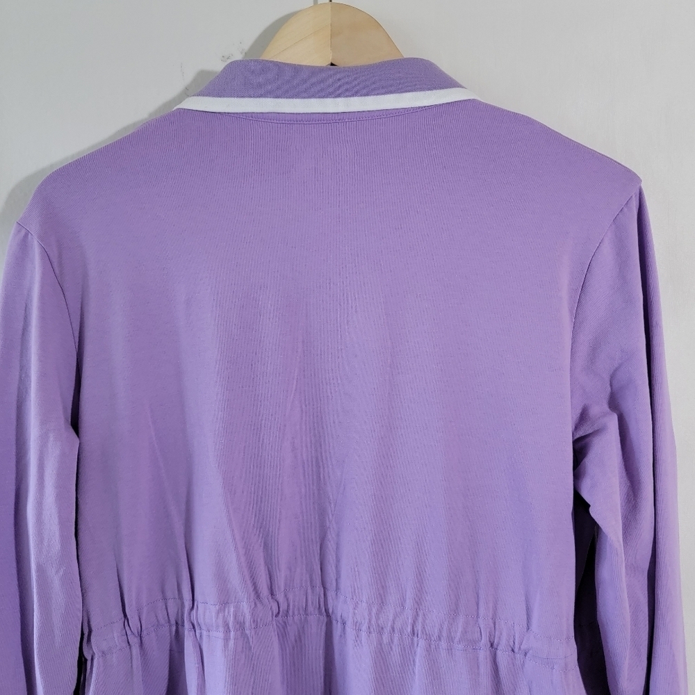 JACK SMITH Women's Sport Shirt Dress Sz L Purple Long Sleeve Pocket Athleisure - Picture 8 of 12